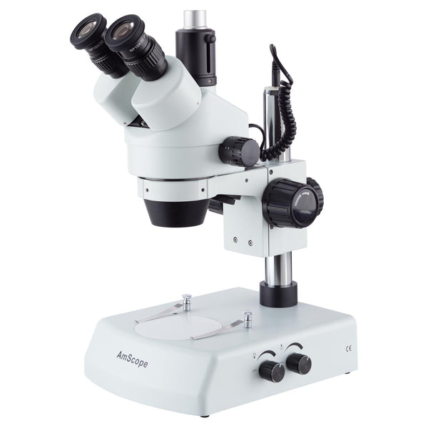 Microcópio Esteréo Trinocular Amscope LED 7X-45X