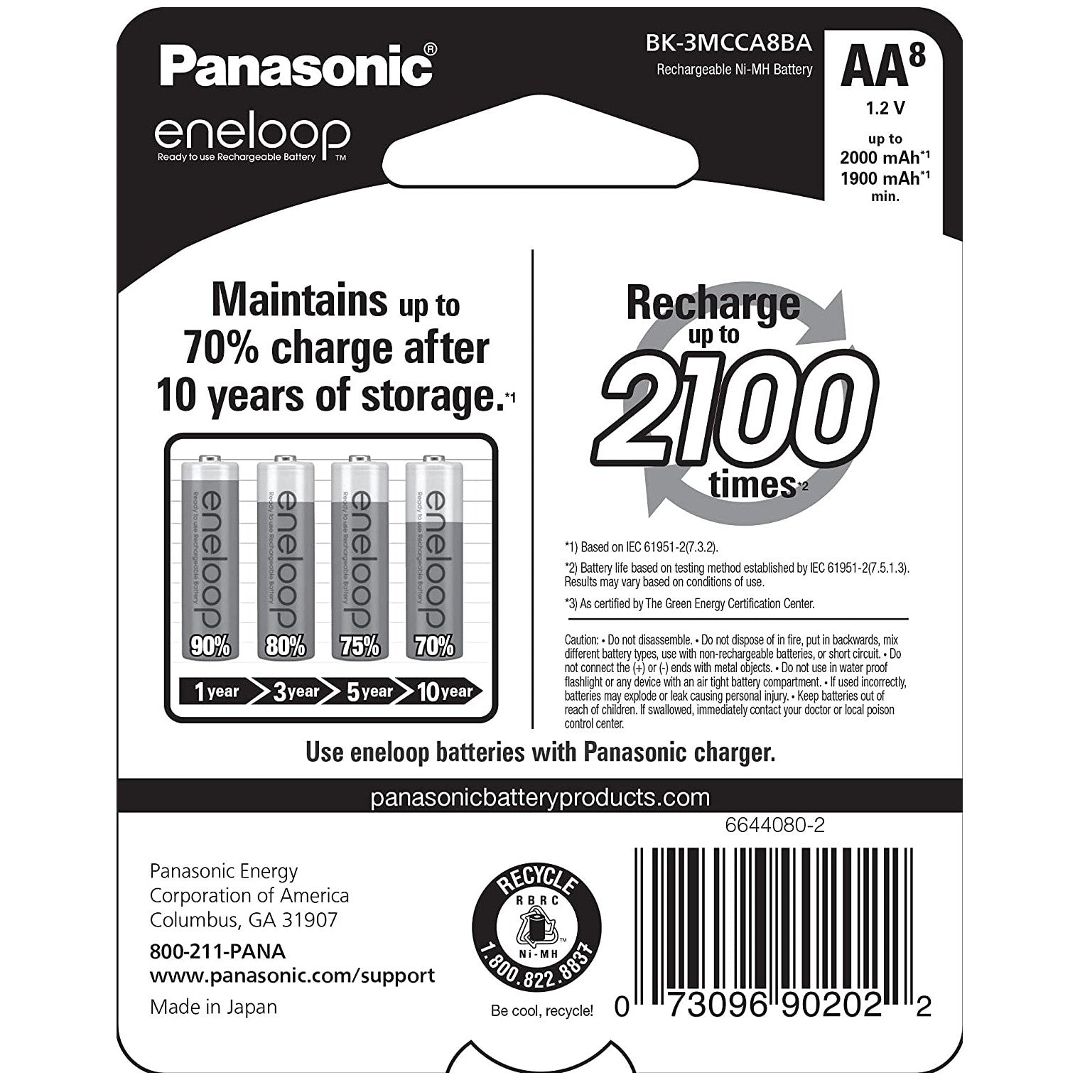 Baterías Recargables Panasonic Eneloop AA 2000mAh - BIOWEB® Colombia