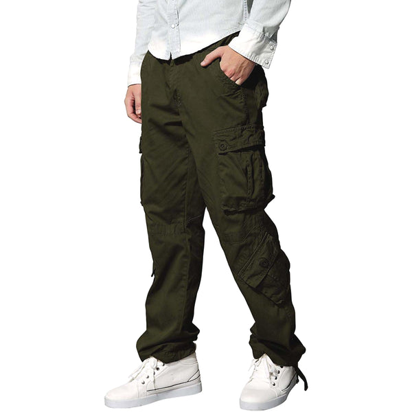 Pantalones Tipo Cargo MatchStick para Hombre Color Verde Oliva 